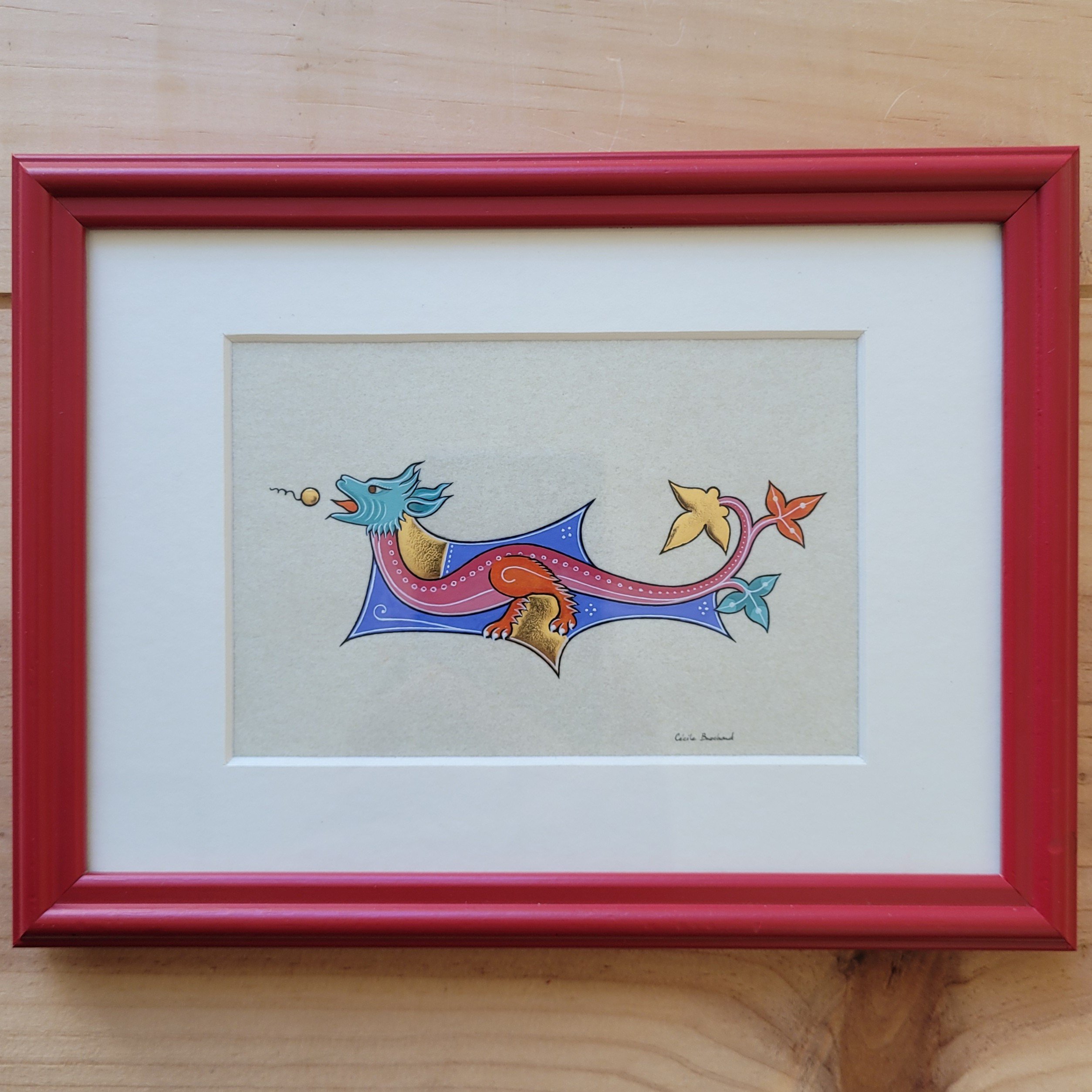 Petit dragon gothique &agrave; t&ecirc;te verte