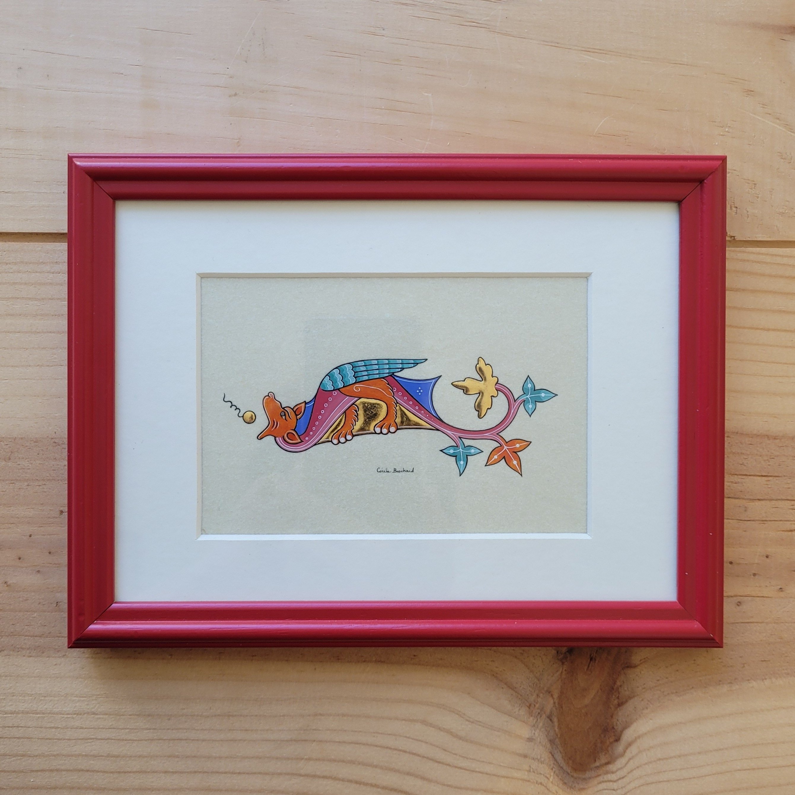 Petit dragon gothique &agrave; t&ecirc;te orange