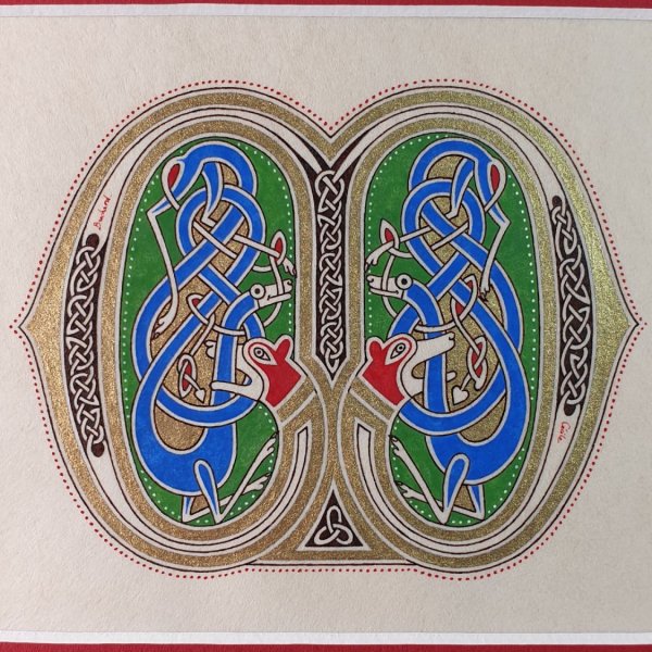 Carta Iluminada M estilo franco-sax&atilde;o