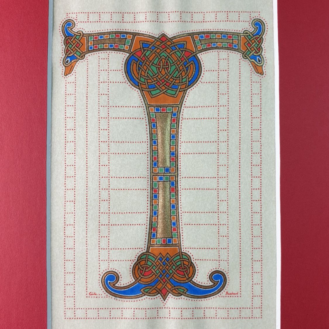 Letra iluminada T estilo franco-saxão