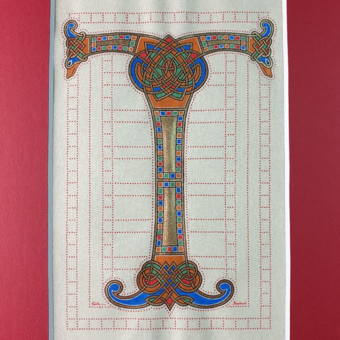 Letra iluminada T estilo franco-saxão