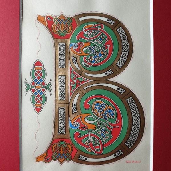 Letra iluminada B estilo franco-sax&atilde;o