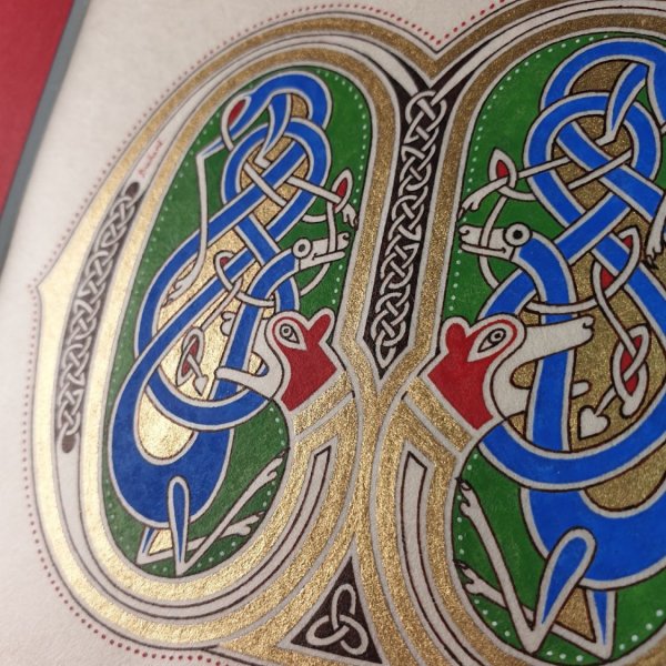 Carta Iluminada M estilo franco-sax&atilde;o