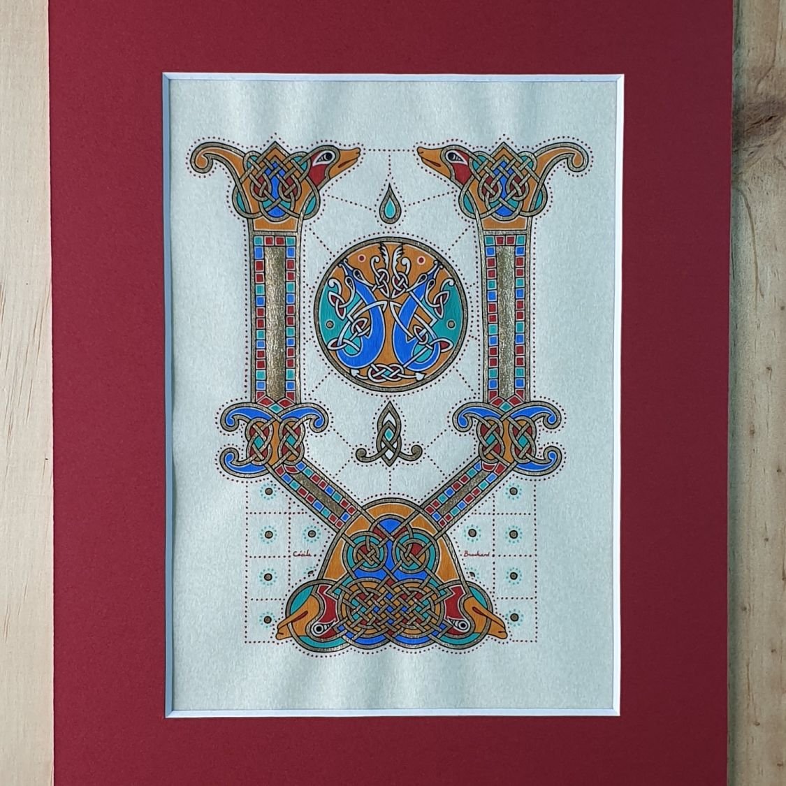 Letra iluminada V estilo franco-saxão