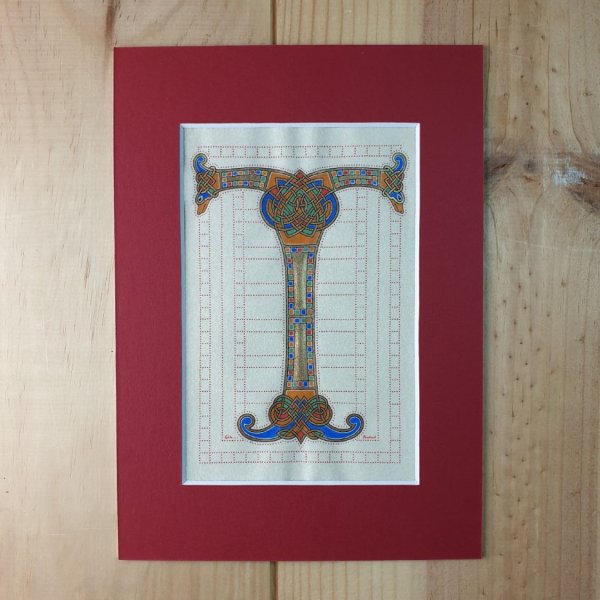 Letra iluminada T estilo franco-sax&atilde;o