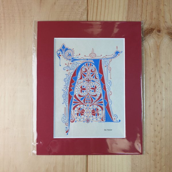 Letra A iluminada em estilo g&oacute;tico