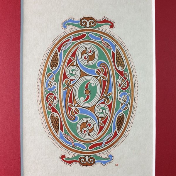 Letra iluminada estilo ilha O