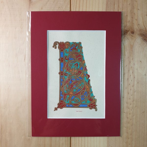 Letra L iluminada em estilo ottoniano