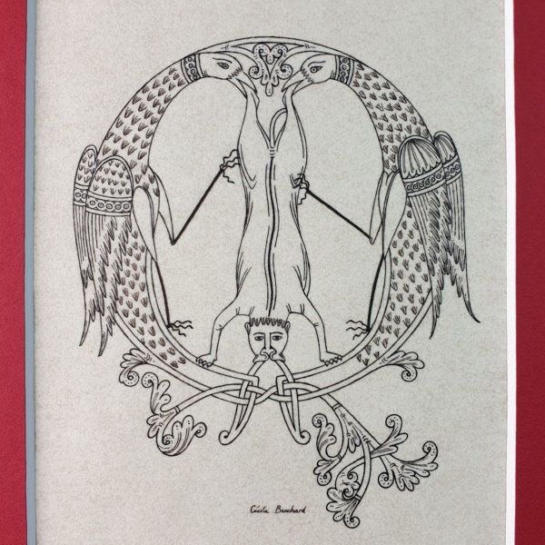 Letra Q iluminada em estilo rom&acirc;nico