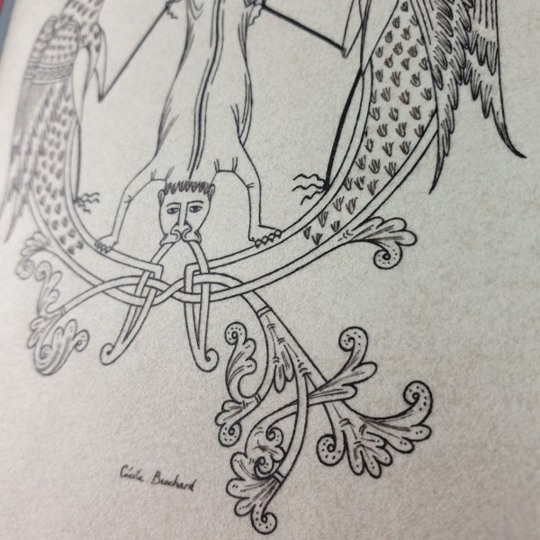 Letra Q iluminada em estilo rom&acirc;nico