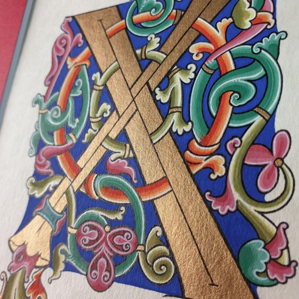 Letra rom&acirc;nica iluminada X