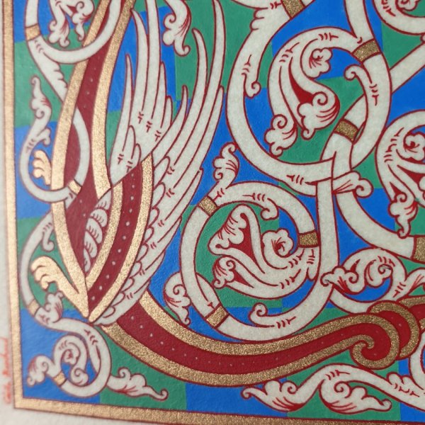 Letra L iluminada em estilo rom&acirc;nico