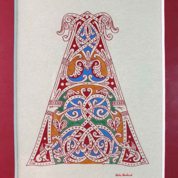 Letra A iluminada em estilo rom&acirc;nico