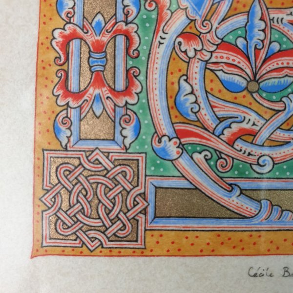 Letra L iluminada em estilo rom&acirc;nico