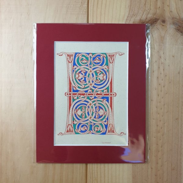 Letra H iluminada em estilo rom&acirc;nico