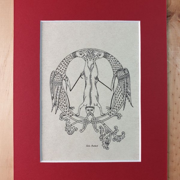 Letra Q iluminada em estilo rom&acirc;nico