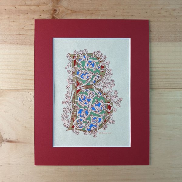 Letra B iluminada em estilo rom&acirc;nico