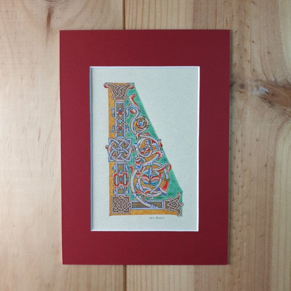 Letra L iluminada em estilo rom&acirc;nico