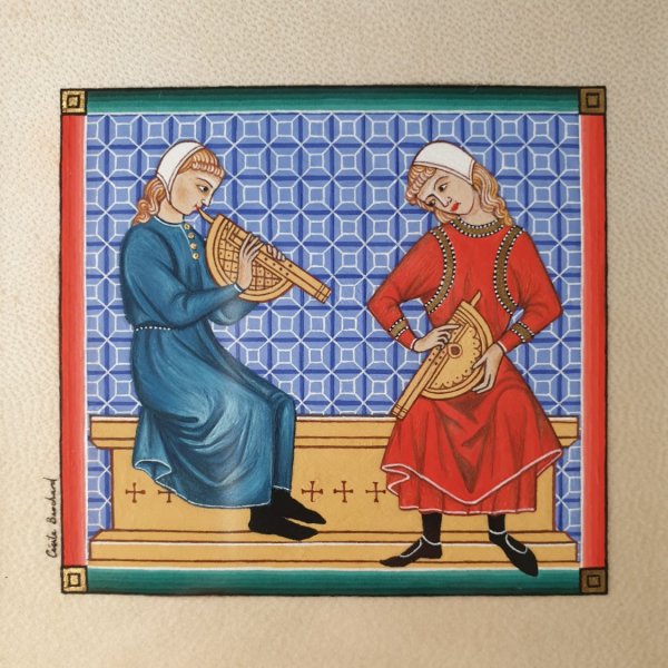 Miniatura iluminada: M&uacute;sicos