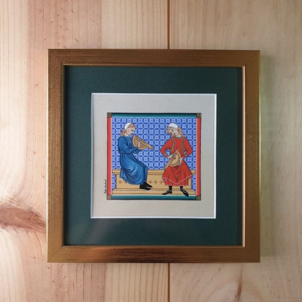 Miniatura iluminada: M&uacute;sicos